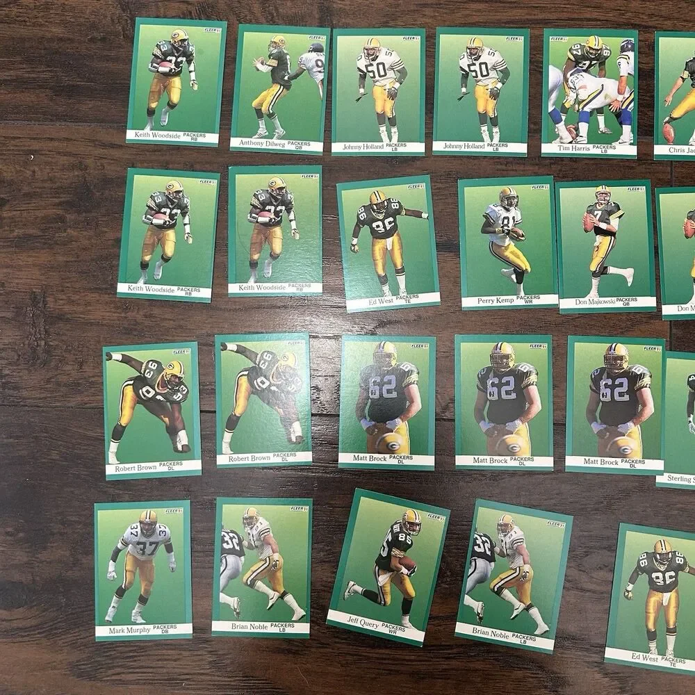 1991 Green Bay Packers Football Card Lot Of  29 Trading Cards
